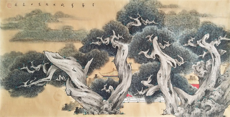 2，《绿当轩》66X132CM　纸本工笔重彩　2012年 (2).jpg