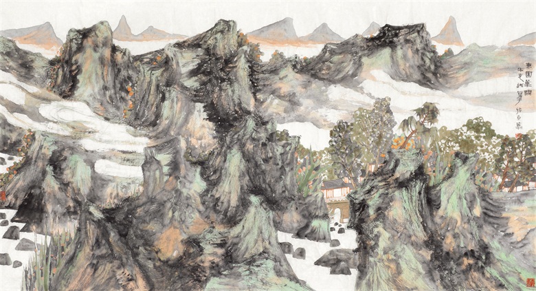 7，东园华开  2016年   178.6×96cm　纸本彩墨.jpg