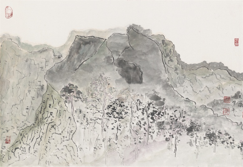 14.邵大箴《山水》甲午（2014年）水墨宣纸 67x46cm.jpg