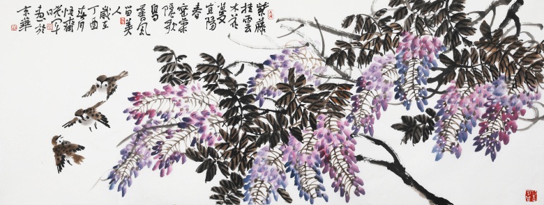 李晓军《花蔓宜阳春》69 x 180 cm.JPG