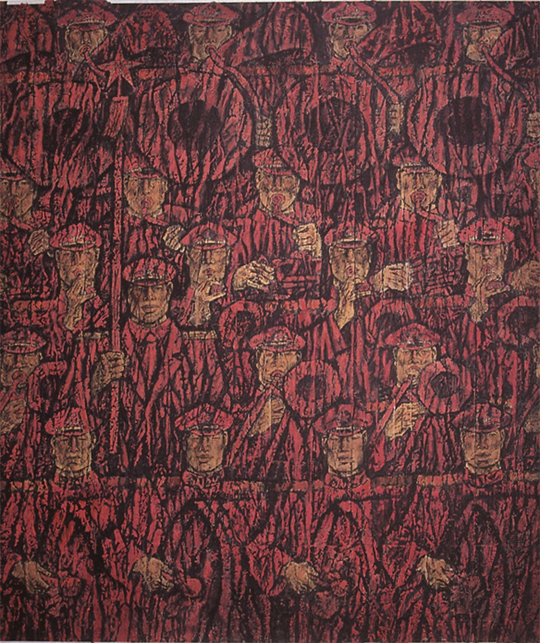李翔  《红色乐章》   国画 1992年 200cmx190cm.jpg