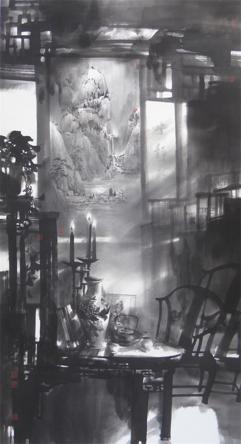 5《往事如烟》水墨纸本96cmx180cm 2014年.jpg