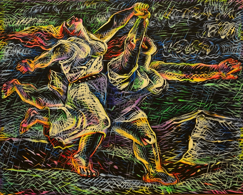 《重读美术史-毕加索·奔跑的女子》布面油画250x200cm2014年.jpg