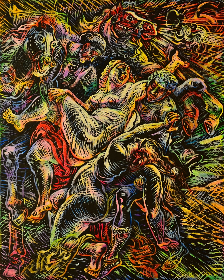 《重读美术史-留西帕斯的女儿（鲁本斯）》布面油画250x200cm 2010-2012年.jpg