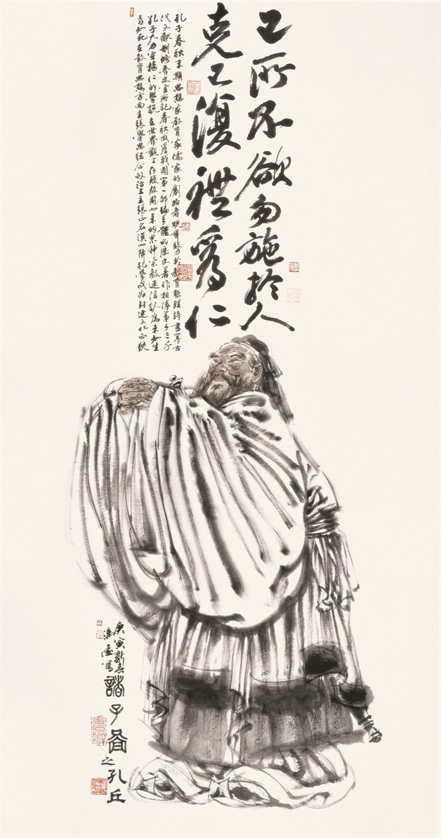 20《诸子图·孔子》（Schools of Thought·Confucius ; 180cm×90cm; In 2010）.jpg