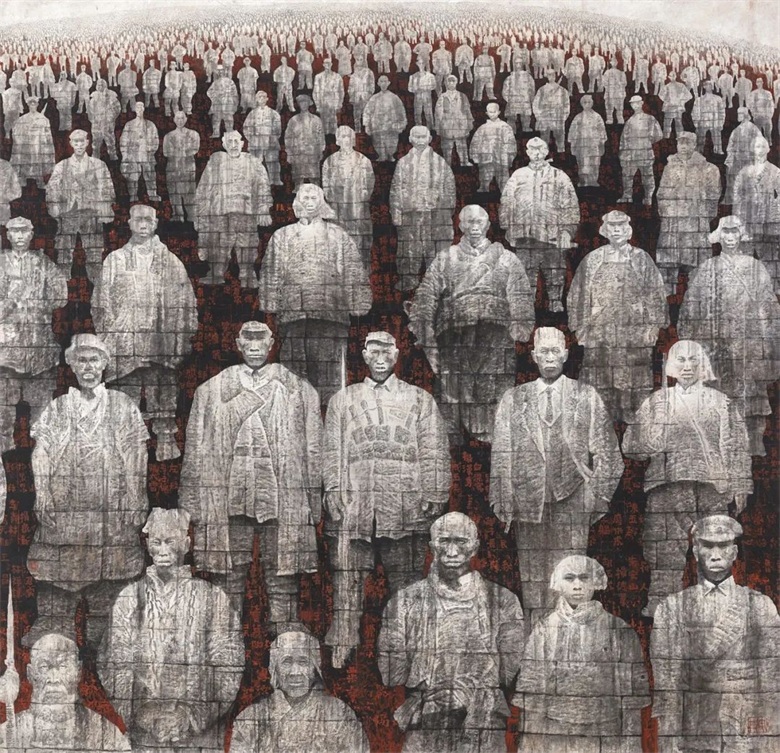 田黎明《碑林》中国画 200cm×200cm 1984年.jpg