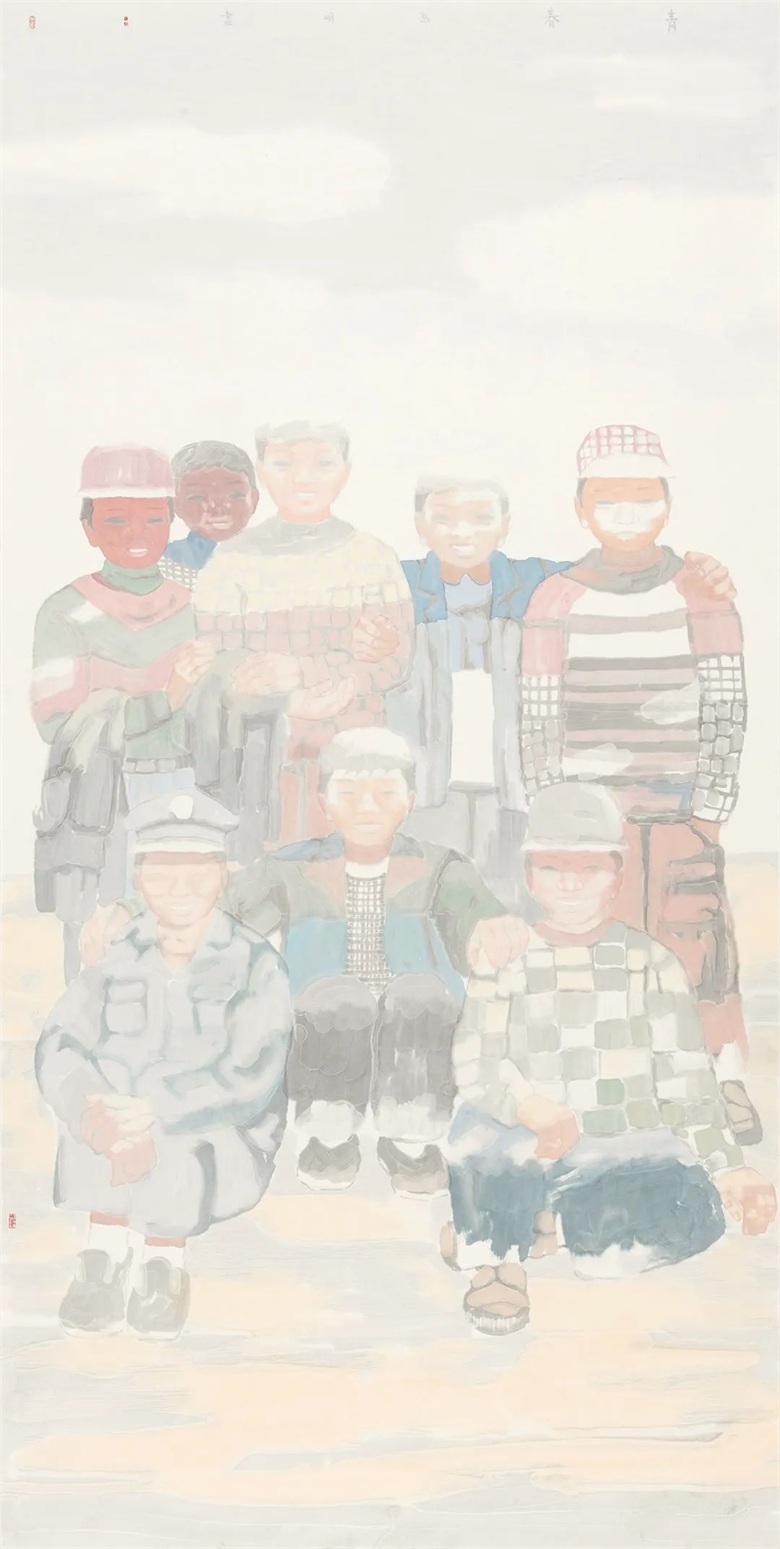 田黎明《青春》中国画 260cm×149cm 2014年.jpg
