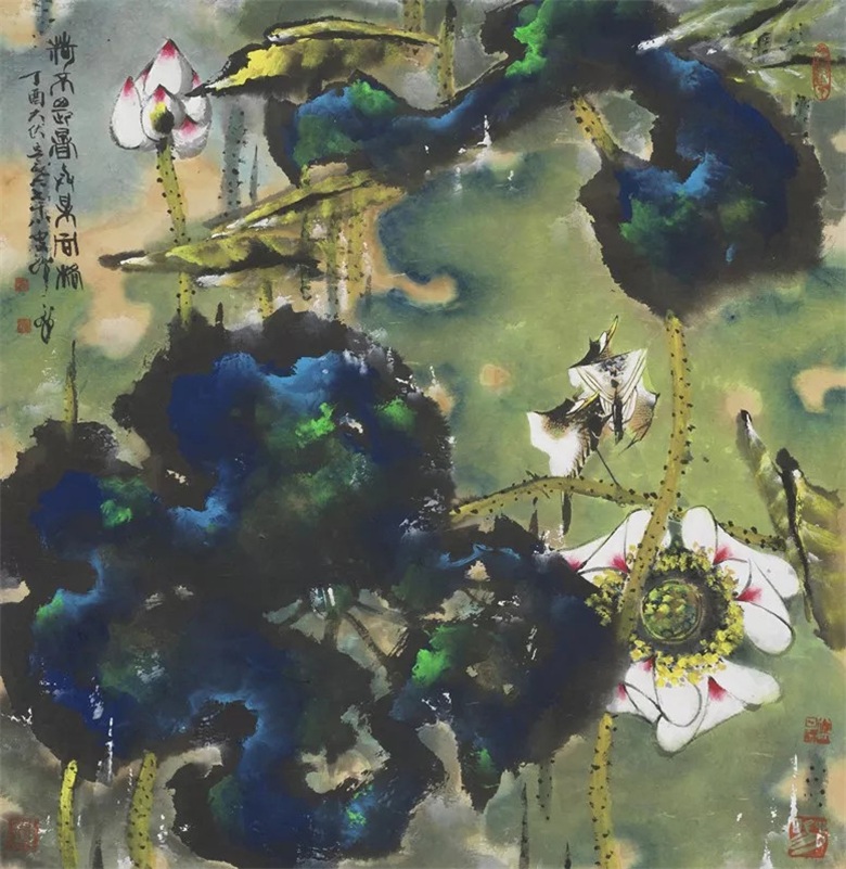 《荷不畏暑》68x68cm 2017年.jpg