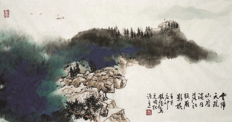 32 云归天际山容淡  100cm×48cm  2022年.jpg