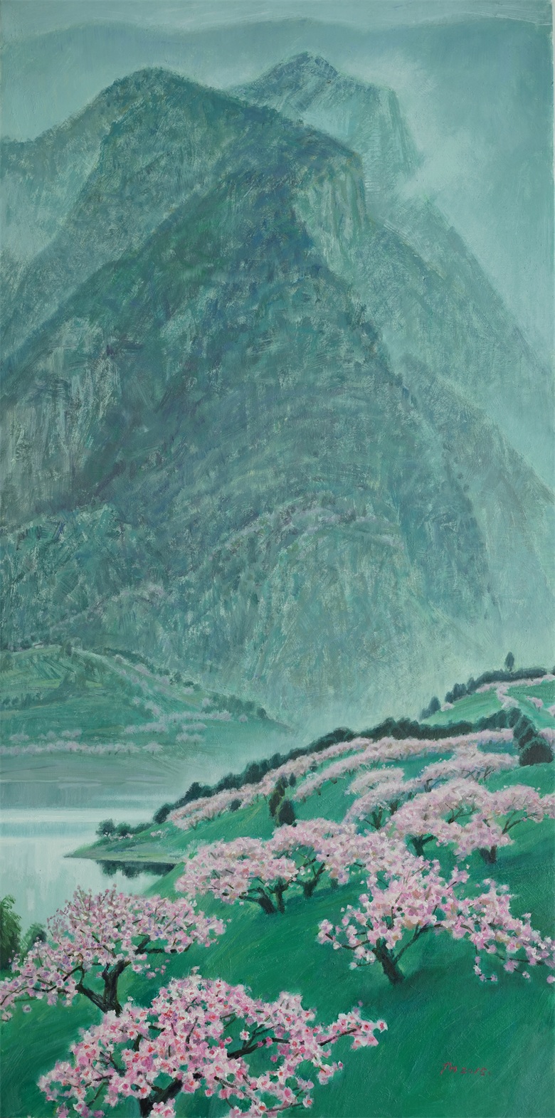 《蜀山春》 87X174cm  布面油画 2015.JPG