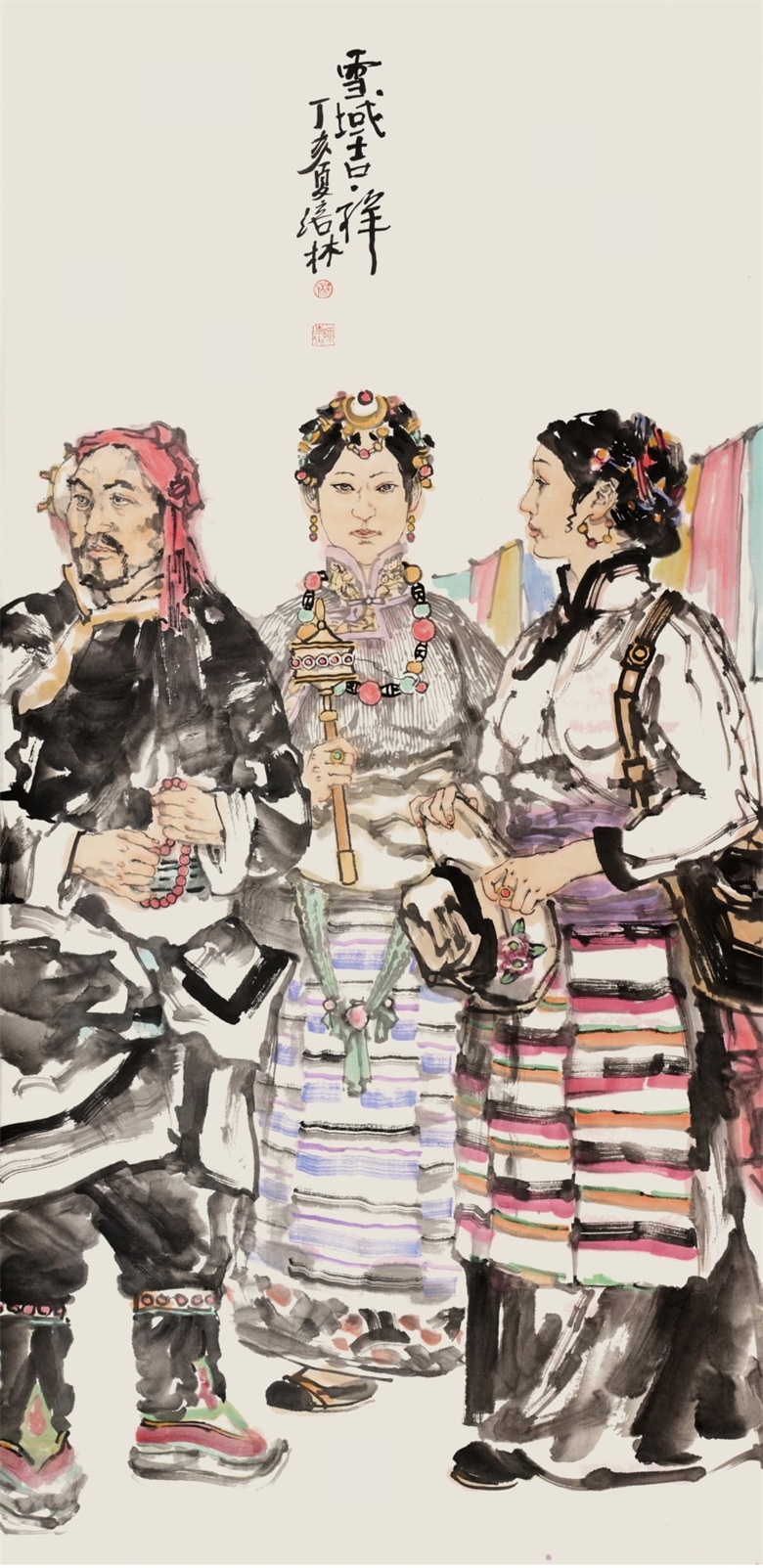 《雪域吉祥》  136x68cm  2007年.jpg